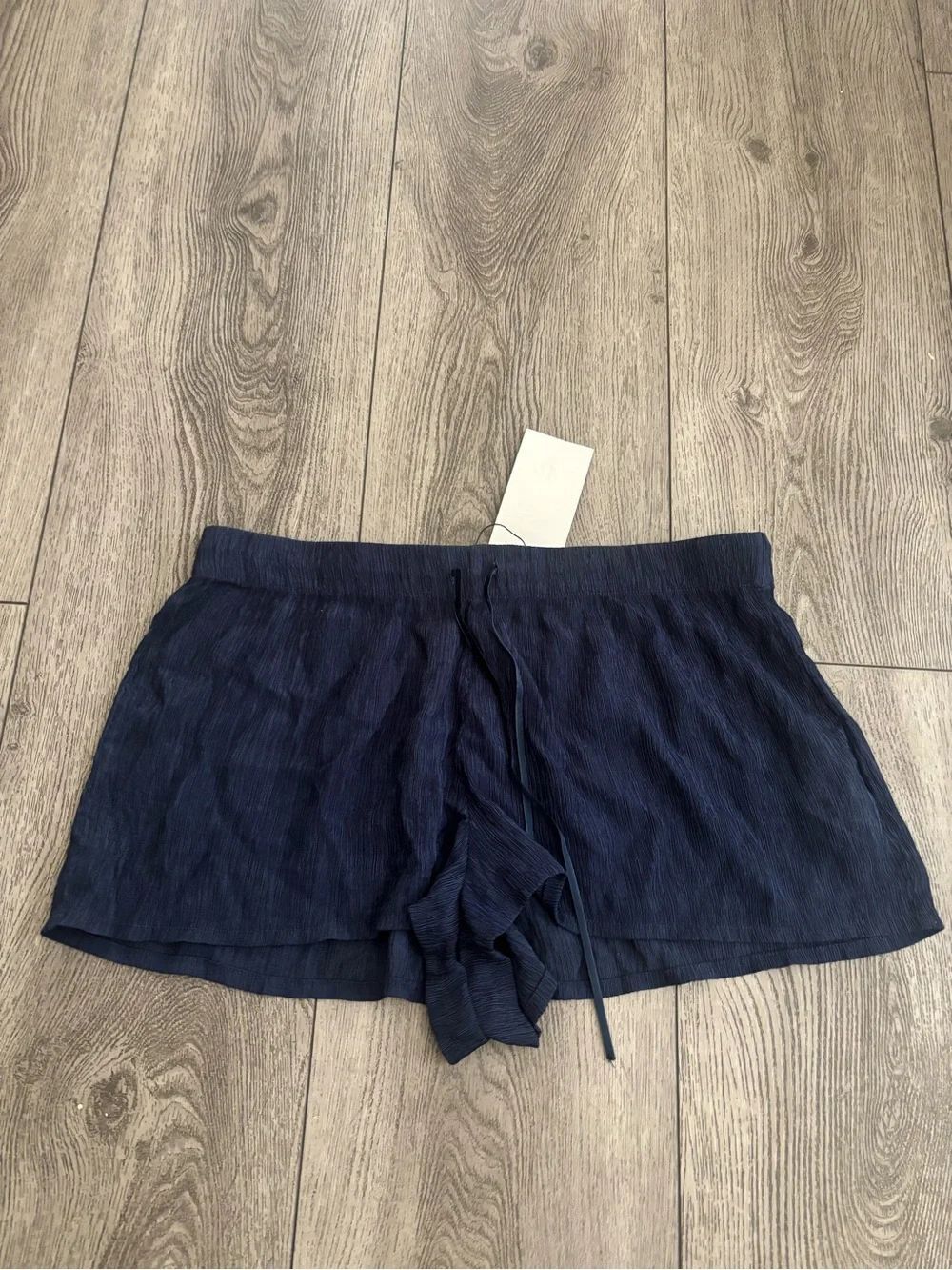 Zara Navy Textured Drawstring bottom’s